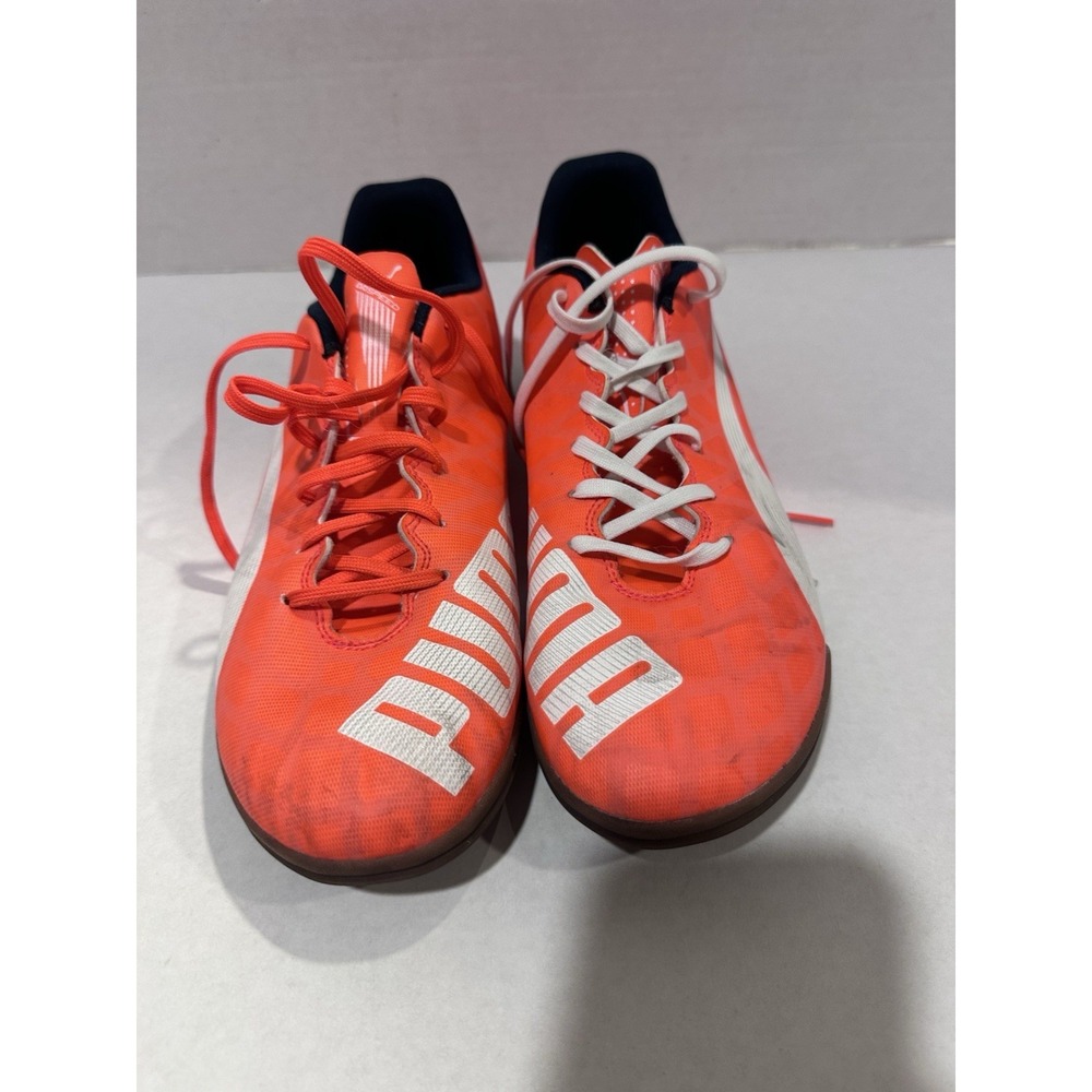 Puma Evo Speed 5 Indoor Soccer Cleats Orange White Mens Size 8.5